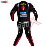 Suzuki Herren Schwarz/Rot Motorrad Lederkombi