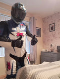 NEW SUZUKI GXSR 1 & 2PIECE MOTORBIKE RACING LEATHER SUIT