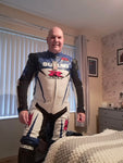 NEW SUZUKI GXSR 1 & 2PIECE MOTORBIKE RACING LEATHER SUIT