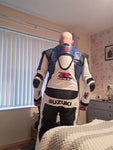 NEW SUZUKI GXSR 1 & 2PIECE MOTORBIKE RACING LEATHER SUIT