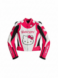 Hello Kitty Women Motorcycle CE Armored Racing Leather Jacket