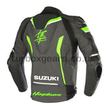 Suzuki Hayabusa Men Motorbike Motorcycle Leather Racing Jacket CE Armored Jacket