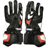 NEW DUCATI CORSE  MEN MOTORBIKE RACING LEATHER GLOVES