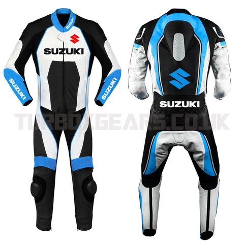 SUZUKI MEN MOTORBIKE MOTORCYCLE RACING LEATHER SUIT