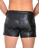 MENS REAL LEATHER BLACK SHORTS Clubwear or Bondage Genuine Cow