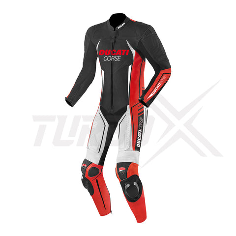 DUCATI CORSE CUSTOM MADE 1 & 2 PIECE MOTORCYCLE CE RACING SUIT