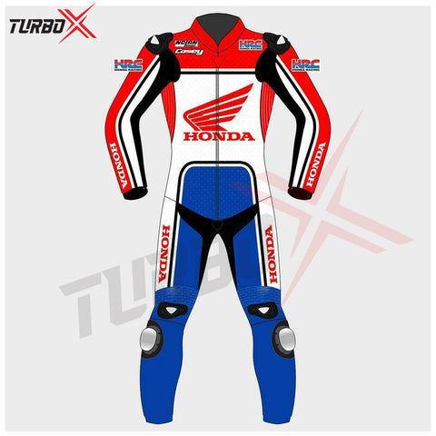 HONDA MOTORBIKE RACING SUIT CE LEATHER SUIT