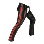 Leather Stylish Fashion Braided Motorcycle Leather Chaps for Men