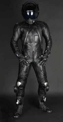 NEW SIX PACK BATMAN STYLE 1 PIECE MOTORBIKE RACING LEATHER SUIT