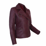 Kastanienbraune Damen Lederjacke