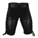 HERREN-SHORTS IM CHAPS-STIL, 100 % ECHTLEDER