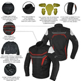 Motorrad Wasserdichte Textiljacke 5 Farben