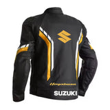 SUZUKI HAYABUSA MEN RACING MOTORCYCLE LEATHER JACKET