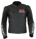 SUZUKI GSXR BLACK MOTORBIKE RACING JACKET