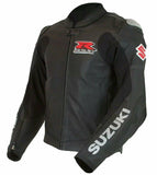 SUZUKI GSXR BLACK MOTORBIKE RACING JACKET