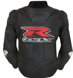 SUZUKI GSXR BLACK MOTORBIKE RACING JACKET