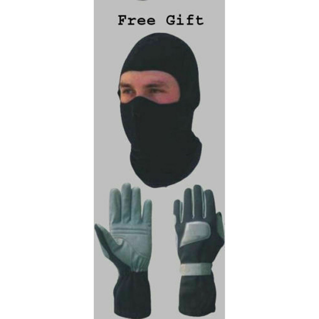 Get Ready To Race! Men's 2-Layer Cordura Nylon Go-Kart Suit – Blue/Black/White, Abrasion Resistant & Breathable With Free Gifts (Balaclava + Custom Name & Flag On Belt)