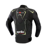 Aprilia Men Motogp Leather Racing Jacket Black/White CE armored Riding Jacket