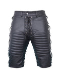 MENS REAL LEATHER BLACK SHORTS Clubwear or Bondage Genuine Cow