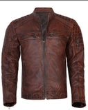 Maroon Real Cowhide Leather Jacket