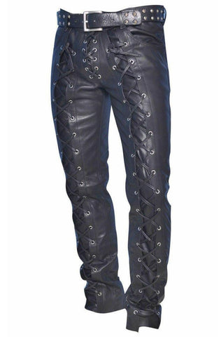 Men Leather chap/ pant front 2 zipper