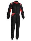 Red/Black Emboided Kart Racing suit For Kids & Adults Double Layer